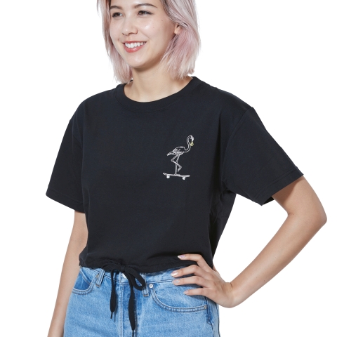 Skating Party S/S Crop Tee-BLK